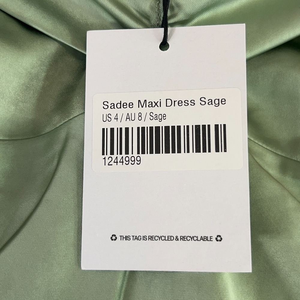 Princess Polly Womens 4 Sage Green Off The Shoulder Lined Sadee Maxi Dress NWT - Picture 7 of 15